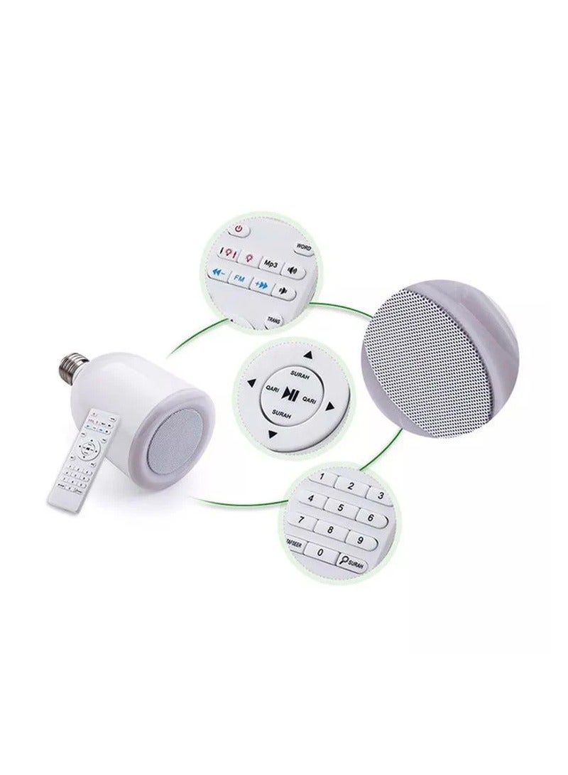 LED Speaker Quran Bluetooth Bulb Speaker Beautiful Recitation LED Colors With Remote IQRAA SQ302 - Image 4