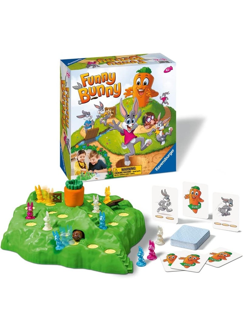 Ravensburger Funny Bunny Board Game â€“ Classic Family Game with Bunny Race Adventure, Easy Rules, Interactive Climbing Gameplay, Surprise Trap Doors, Fun Indoor Game Night for Kids Ages 4+ and Families | 21558-4 - Image 1
