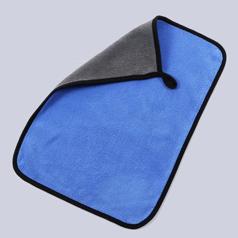 Double-Sided Coral Velvet Car Towel Multi-Functional Car Wash Towel Thickened Absorbent Microfiber Towel Cleaning Towel Rag - Image 1