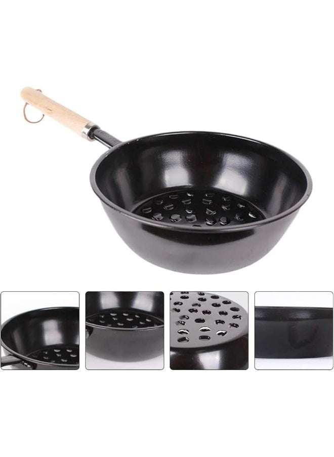 GO2CAMPS Charcoal Pan with Wooden Handle-Large BBQ, Fire Starter, Coal Burner |  Starter Pan for BBQ and Incense  - Image 1