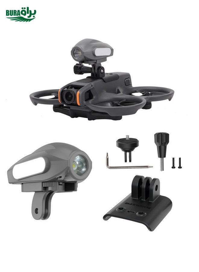 BURAQ For DJI Avata 2 Sunnylife Action Camera Holder Mount Drone Light Bracket Lamp (Black)  - Image 1