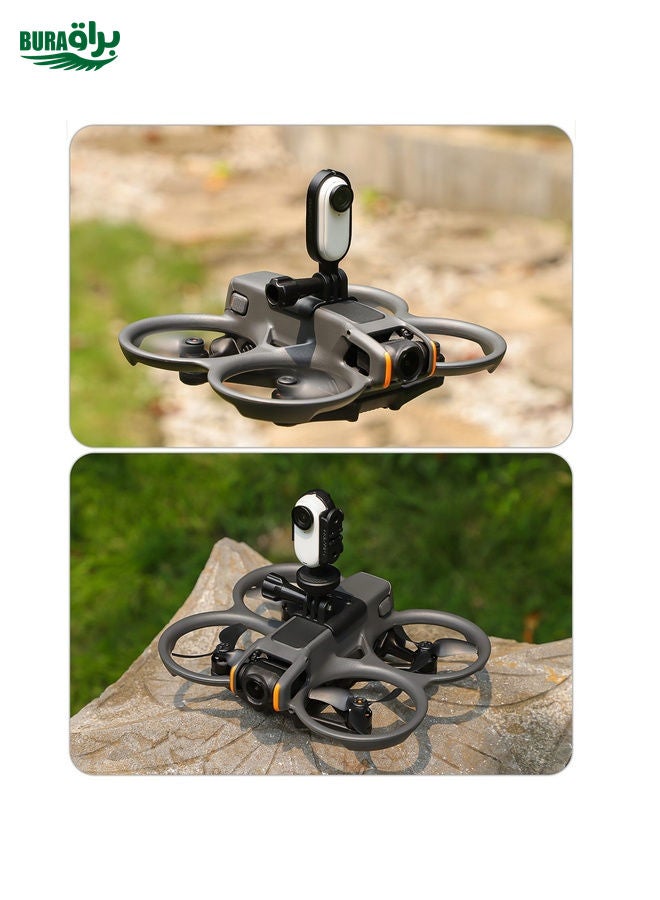 For DJI Avata 2 Sunnylife Action Camera Holder Mount Drone Light Bracket Lamp (Black)