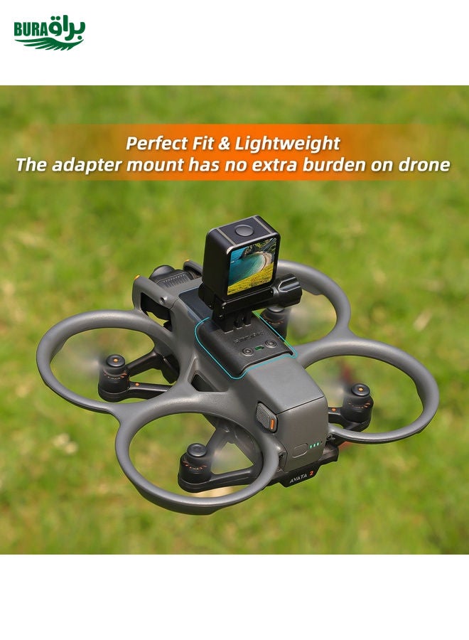 For DJI Avata 2 Sunnylife Action Camera Holder Mount Drone Light Bracket Lamp (Black)