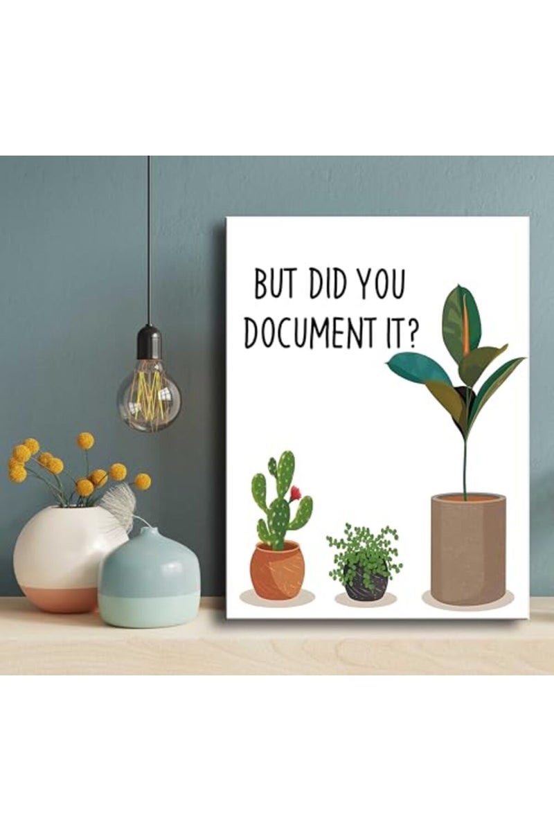 Ploceiny ALAYRA Ploceiny Funny wall art decoration But Did You Document It canvas decor Sign Decorative Funny Office decoration Sign Home Office Decor Rustic Farmhouse Square Desk Decor Sign for Shelf poster A-379 - Image 3