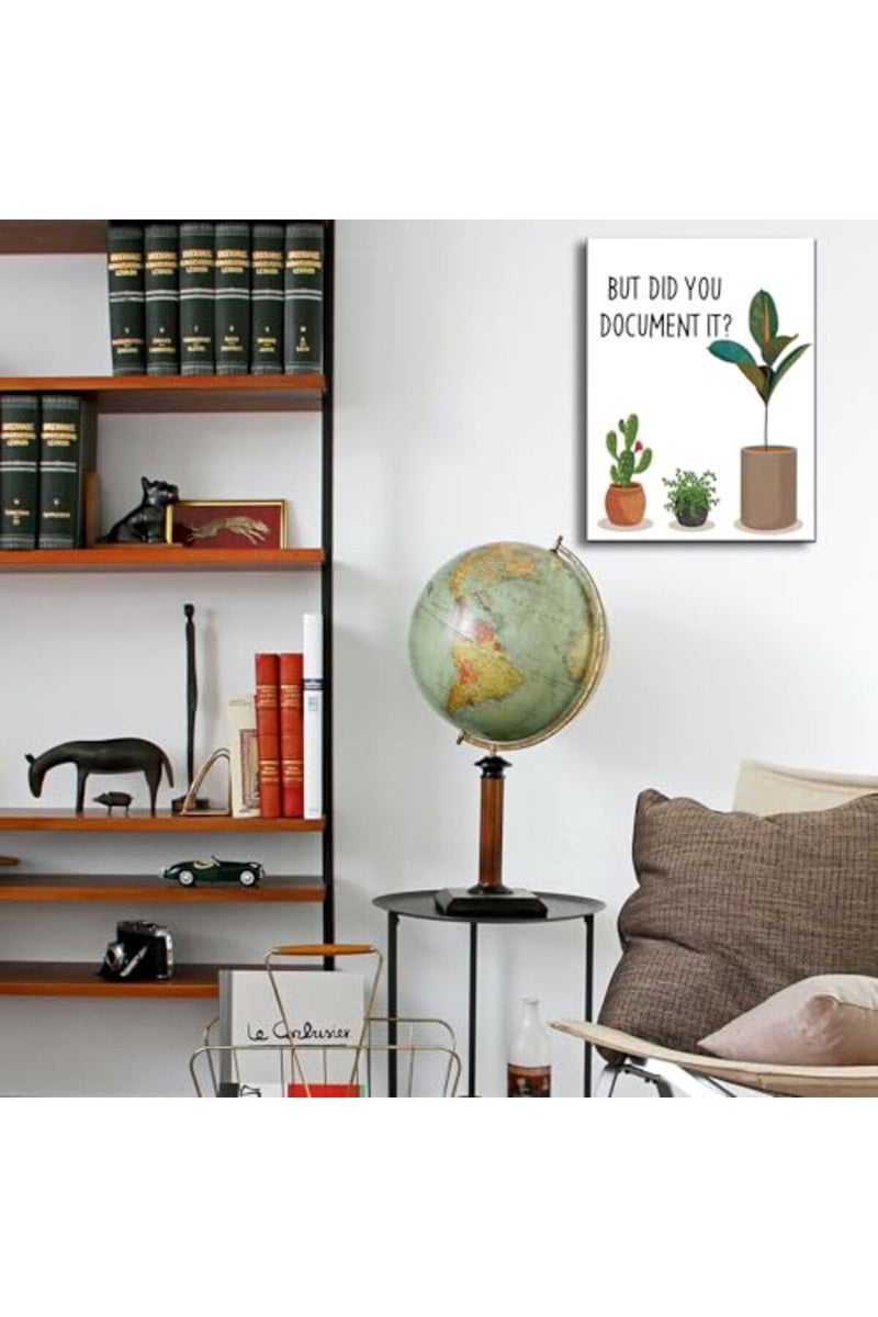 Ploceiny ALAYRA Ploceiny Funny wall art decoration But Did You Document It canvas decor Sign Decorative Funny Office decoration Sign Home Office Decor Rustic Farmhouse Square Desk Decor Sign for Shelf poster A-379 - Image 4