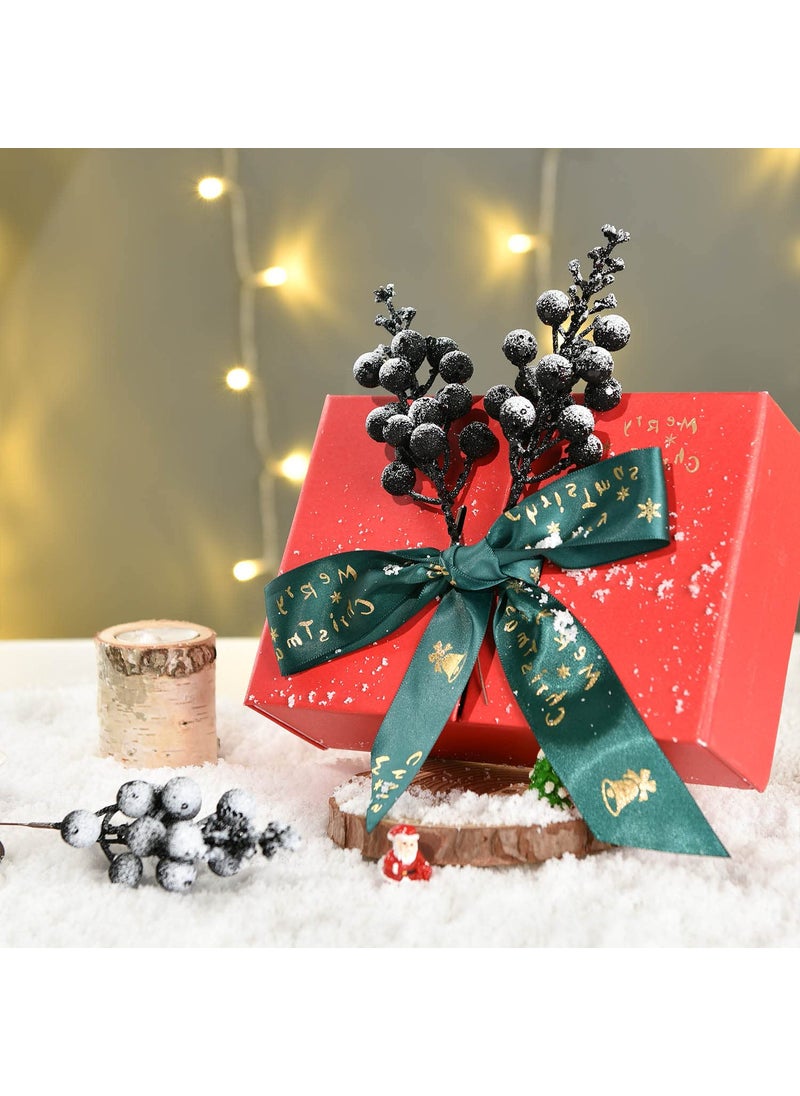 Fomlily Fomlily 16 Pack Christmas Glitter Berries Stems  8"" Artificial Christmas Picks Snowy Berry Stems for Christmas Tree Ornaments  DIY Xmas Wreath  Crafts  Holiday and Home Decor (Black)  - Image 4