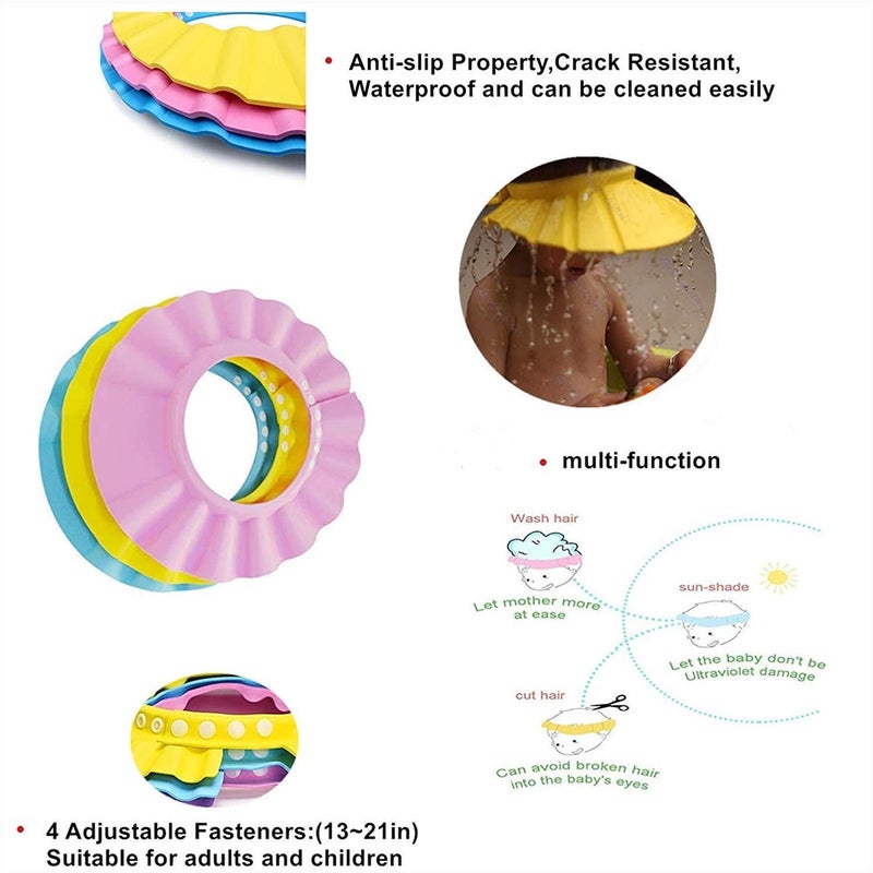 Baby Shower Cap with Ear Protector, Soft Adjustable Shower Cap for Toddlers to Protect Their Ears in Bathing Sessions (1 Cap) - Image 3