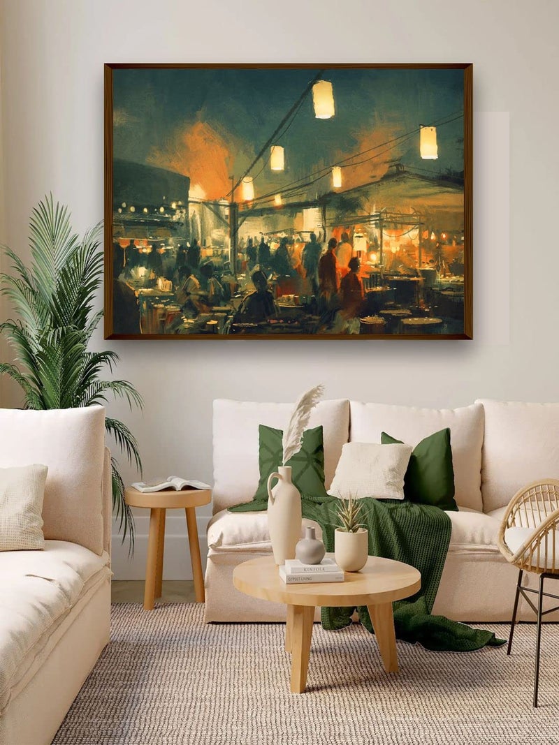 Artsense Painting for wall decoration Abstract wall painting for living room big size painting for home decoration with frameMulticolor30x40 inches76x101 cm