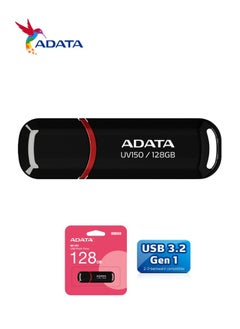 ADATA UV150 Classic 128GB USB 3.2 Flash Drive | Lightweight and Fast Data Transfer | Black  - Image 1