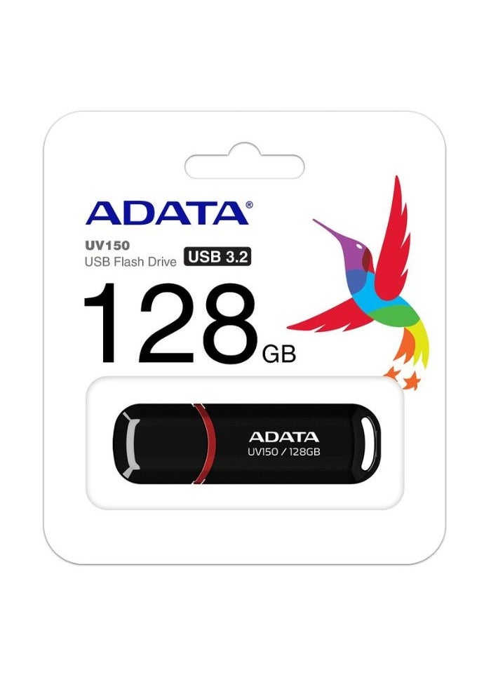 ADATA - UV150 Classic 128GB USB 3.2 Flash Drive | Lightweight and Fast Data Transfer | Black - Image 1
