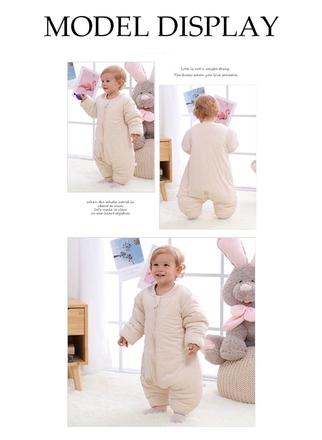 Sleeping Bag with Feet, All Year Round Baby Sleeping Bag,Detachable long sleeves， Winter, 100% Pure Cotton, Autumn, Winter, Sleeping Blanket, L - Image 5