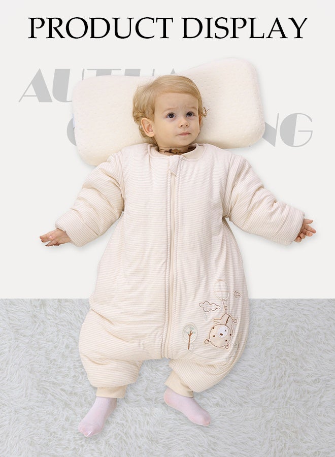 Sleeping Bag with Feet, All Year Round Baby Sleeping Bag,Detachable long sleeves， Winter, 100% Pure Cotton, Autumn, Winter, Sleeping Blanket, L - Image 3