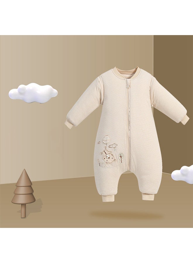 Sleeping Bag with Feet, All Year Round Baby Sleeping Bag,Detachable long sleeves， Winter, 100% Pure Cotton, Autumn, Winter, Sleeping Blanket, L - Image 1