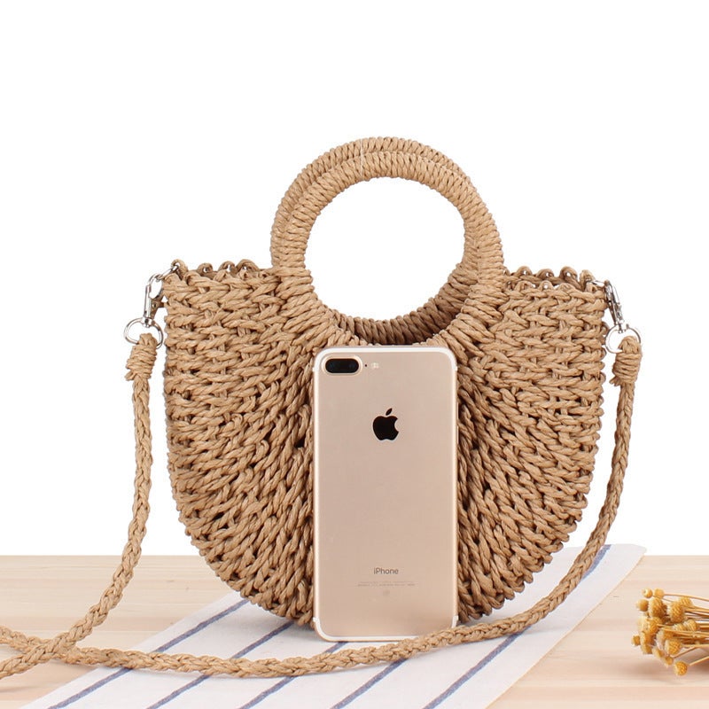 Women's Woven Shell Crossbody Bag for Beach Vacation - Image 2