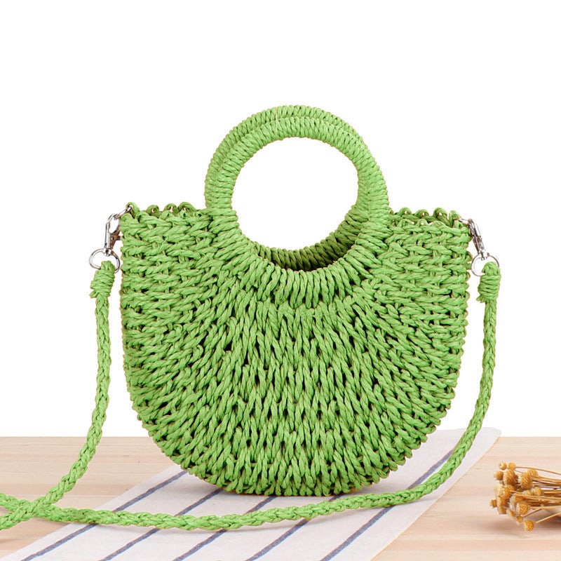 Women's Woven Shell Crossbody Bag for Beach Vacation - Image 3