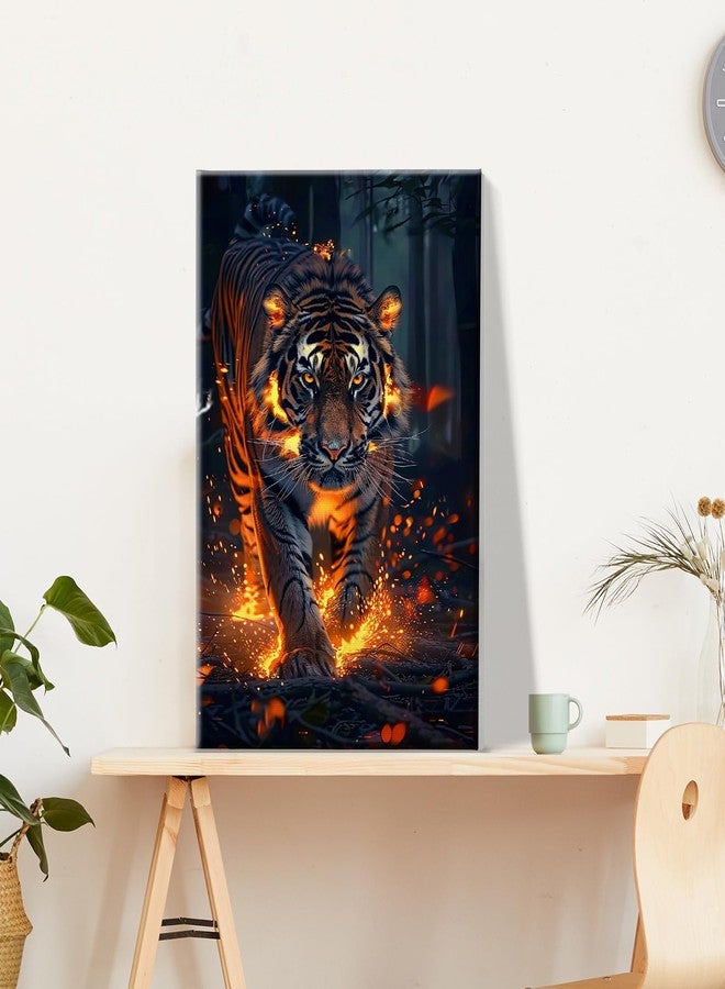 JOOZ مجموعة الرسم بالأرقام من جوز للكبار مع إطار، رسم نمر بالأرقام مع حامل، مجموعة رسم حيوانات للكبار على قماش، رسم يدوي للكبار كهدية لتزيين جدران المنزل، 7.87 × 11.81 بوصة - Image 2