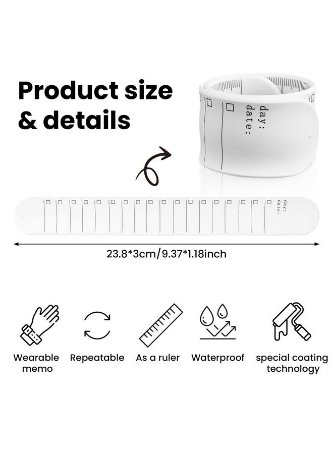 Memo Wrist Band, 6 Pieces To Do List Slap Bracelets Silicone Reusable Erasable Wrist Band Waterproof Writable Erasable Strap Wearable Memo Watchband For Daily Planner, Study Task, Memo Pad - pzsku/Z0C92887F8C91E2766B4EZ/45/_/1731922210/21dbc38f-13fd-4836-915f-1a273fb44b65