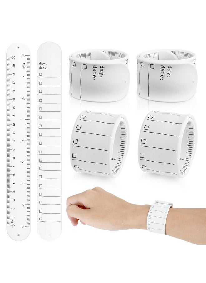 Grevosea Memo Wrist Band, 6 Pieces To Do List Slap Bracelets Silicone Reusable Erasable Wrist Band Waterproof Writable Erasable Strap Wearable Memo Watchband For Daily Planner, Study Task, Memo Pad  - Image 1