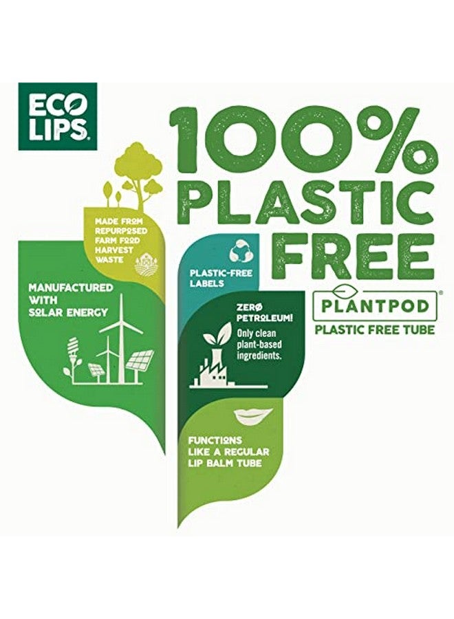 Eco Lips Vegan Lip Balm Sweet Mint By Eco Lips Flavor 3 Pack Natural Bee Free With Candelilla Wax Organic Cocoa Butter & Coconut Oil Lip Care. 100% Plasticfree Plant Pod Packaging Made In Usa - Image 3