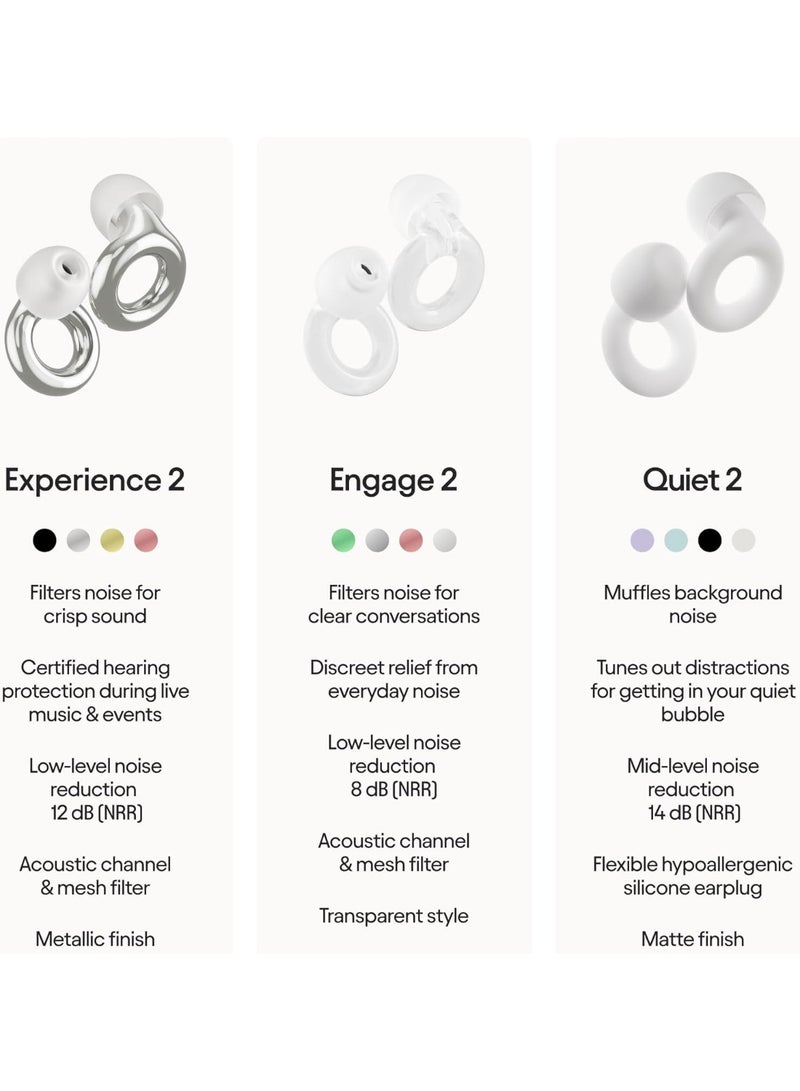 Loop Experience 2 Ear Plugs – Stylish Certified Hearing Protection for Concerts & Festivals, Live Events, Musicians, Sports, DJs and Nightlife – 17dB Noise Reduction Earplugs (High-Fidelity) - Image 2