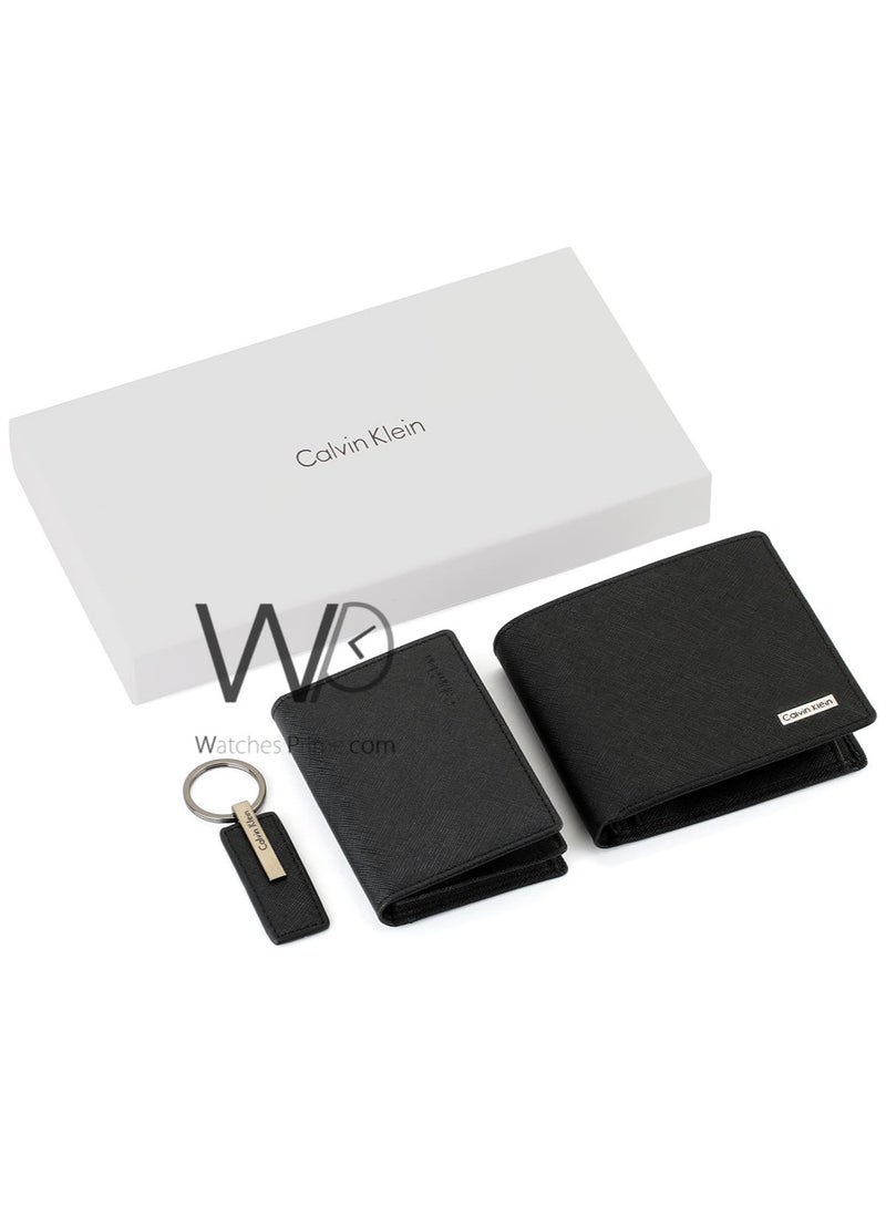 Calvin Klein Jeans Calvin Klein Men's Black Wallet and Card Holder with Leather Keychain - Image 1