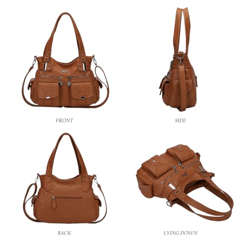 KL928 Purses and Handbags for Women Large Hobo Shoulder Bags Soft PU Leather Multi-Pocket Tote Bag - Image 5