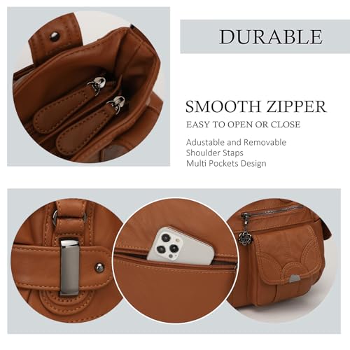 KL928 Purses and Handbags for Women Large Hobo Shoulder Bags Soft PU Leather Multi-Pocket Tote Bag - Image 3