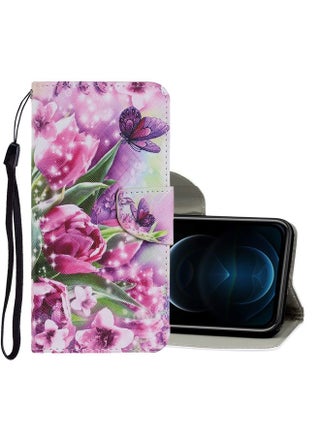 Case Cover For iPhone 12 Pro Max Coloured Drawing Pattern Horizontal Flip PU Leather Case with Holder & Card Slots & Wallet & Lanyard Rose Butterfly - pzsku/Z0C92BA2EFB72B2A60B4CZ/45/_/1712357990/32292d22-8e82-4be4-bd33-09565c80e026