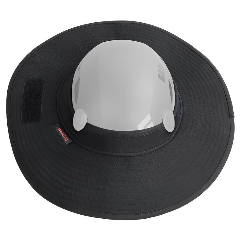 ويكينج خوذة تسلق مطورة، قبعة شمسية، خوذات أمان، إكسسوارات للحماية من الشمس، تناسب فريق الإنقاذ، عامل الارتفاعات العالية، عامل بناء (أسود) - Image 5