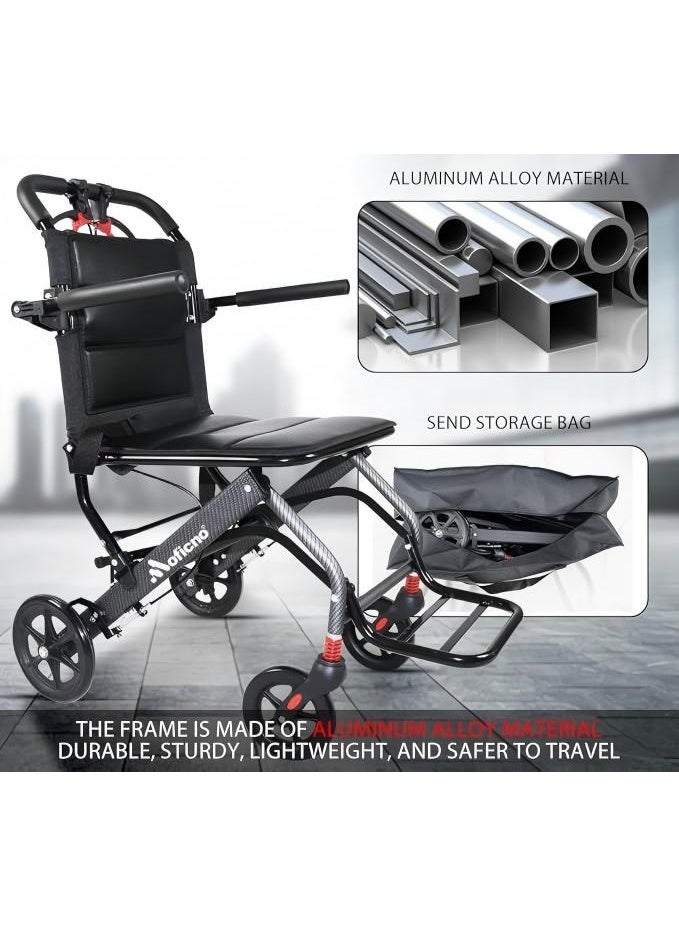 Cool Baby Portable travel wheelchair, foldable transport wheelchair for adults and seniors, foldable compact wheelchair with ultra-light aluminum alloy frame - Image 4