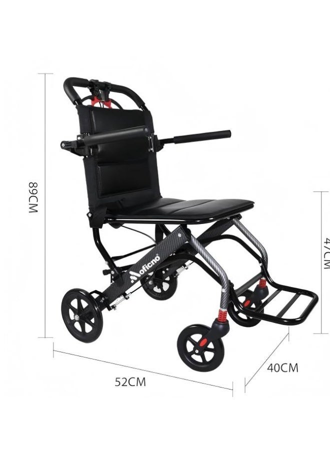 Cool Baby Portable travel wheelchair, foldable transport wheelchair for adults and seniors, foldable compact wheelchair with ultra-light aluminum alloy frame - Image 3