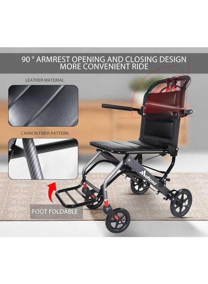 Cool Baby Portable travel wheelchair, foldable transport wheelchair for adults and seniors, foldable compact wheelchair with ultra-light aluminum alloy frame - Image 5