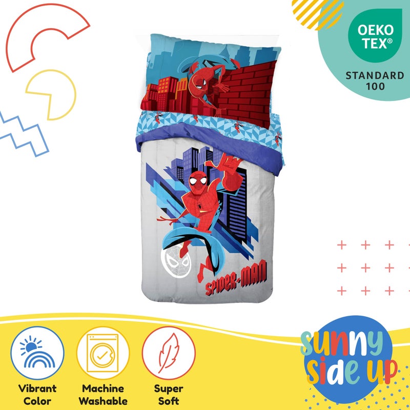 Sunny Side Up Kids Comforter Set Includes Sheets and Pillow Covers - Soft and Cozy Bed Set for Stylish Room Decor, Gray - Spiderman, 4 Piece Toddler Bedding - Image 4