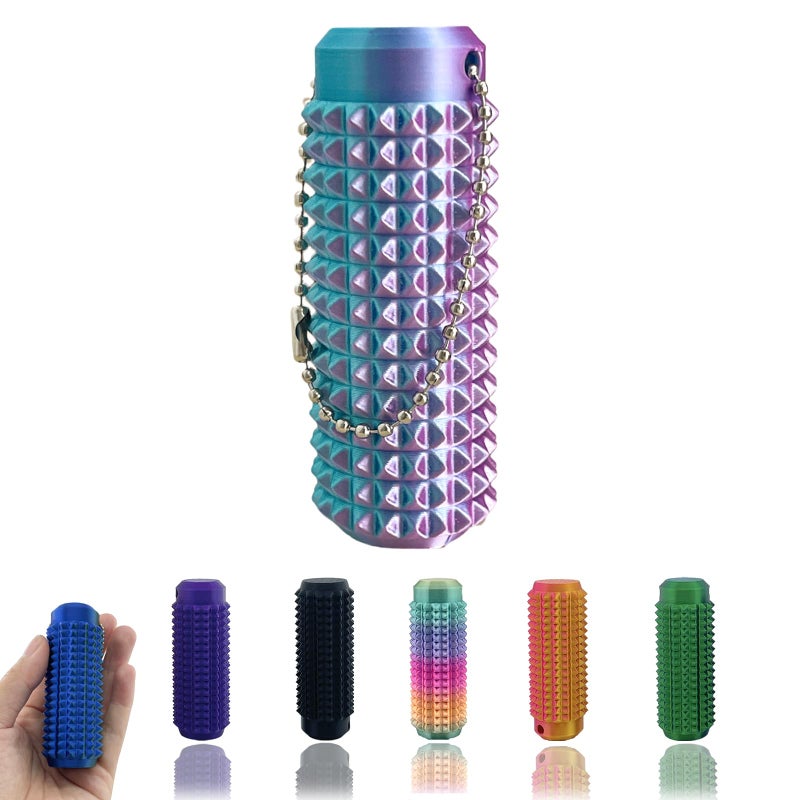 Deiviko Little Ouchies Fidget Pocket Mini Fidget Toy for Adults Pain Stim Fidget 3D Printed Venting Key Pendant 1pcs Spiky Grippie Stim Keychain for Anxiety Relief Positive Novelty Gifts for Friends - Image 3