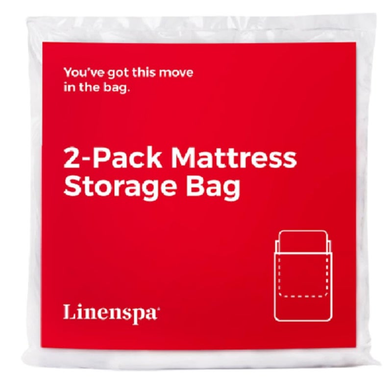 LINENSPA Linenspa Mattress Bag - 2 Pack Queen/Full Mattress Storage Bag for Moving and Storage - Mattress Protection - Polyurethane Mattress Storage bag Queen/Full  Clear  - Image 1