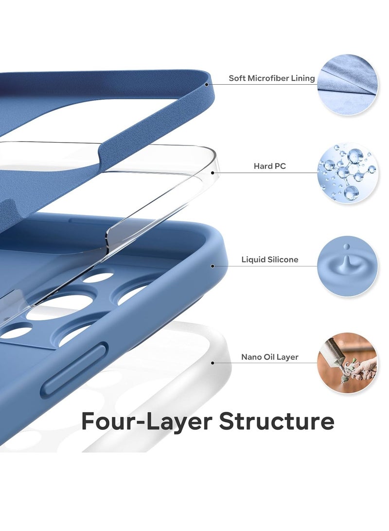 ELTRAZONE Compatible with iPhone 15 Pro Max Case 6.7", with 1 x Screen Protector, Silky-Soft Touch Liquid Silicone Case Shockproof Rubber Case for iPhone 15 Pro Max-French Blue - Image 5