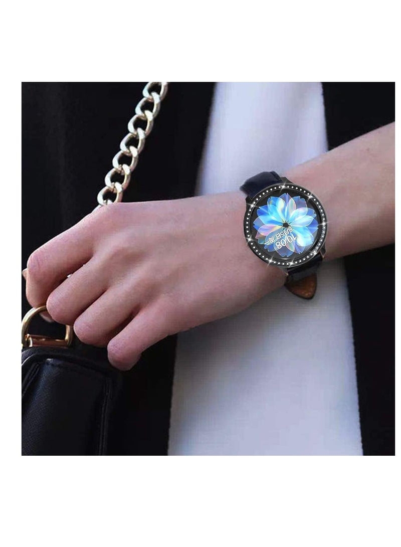 Bumper Diamond Case Compatible with Samsung Galaxy Watch Active 2 44mm, Bling Crystal Diamonds PC Plastic Protector Case Cover Frame For Galaxy Watch Active2 44 mm (Black) - Image 4