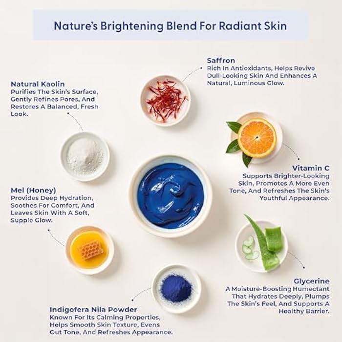Argaviva Nila & Vitamin C Brightening Facial Mask | Pore Refining Clay Mask for Face with Honey & White Clay | Face Masks Skincare to Even Tone & Restore Glow 3.5 oz/100 g - Image 3