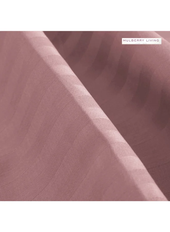 MULBERRY LIVING 100% Cotton 4 Piece Set: Duvet Cover: Width 260 x Length 240 cms. Fitted Cal. King Sheet : 200 x 200 x 30 cms. Pillow Covers : 50 x 75 cms - 300 TC Elysian Stripes(2cm) - Apricot