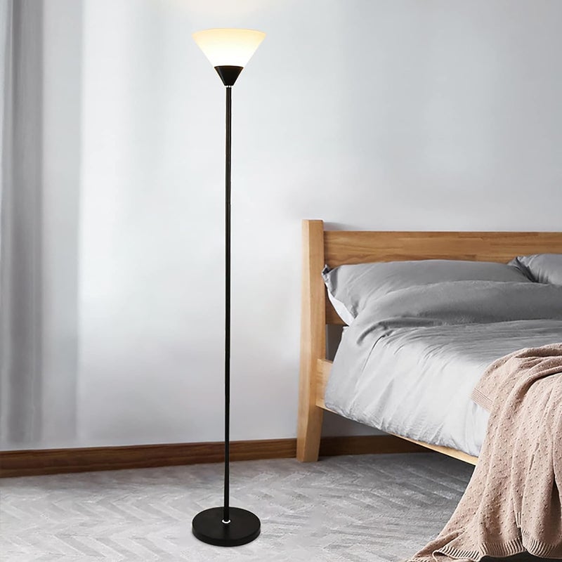 EVERMALL Floor Lamp with Reading Light Floor Standing Modern White Lampshade Reading Corner Lamp Floor Uplighter Reading Lamp Lampshade for Living Room Bedroom Home Office Accessories - Image 1