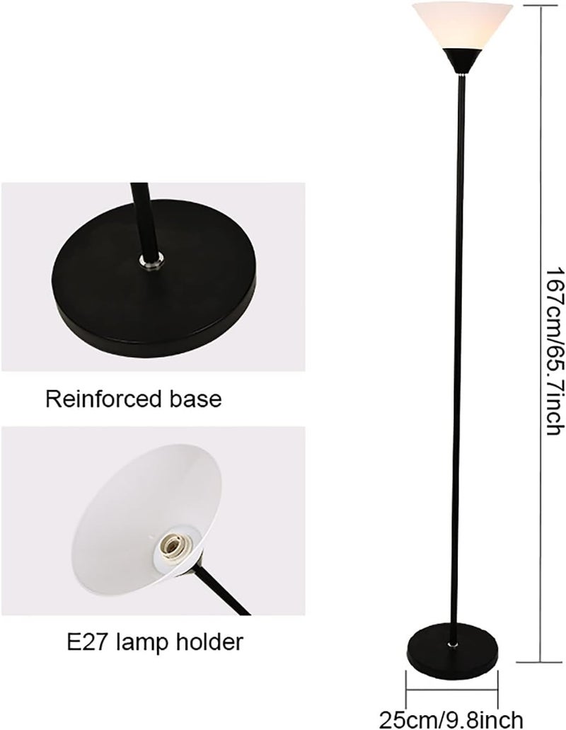 EVERMALL Floor Lamp with Reading Light Floor Standing Modern White Lampshade Reading Corner Lamp Floor Uplighter Reading Lamp Lampshade for Living Room Bedroom Home Office Accessories - Image 2