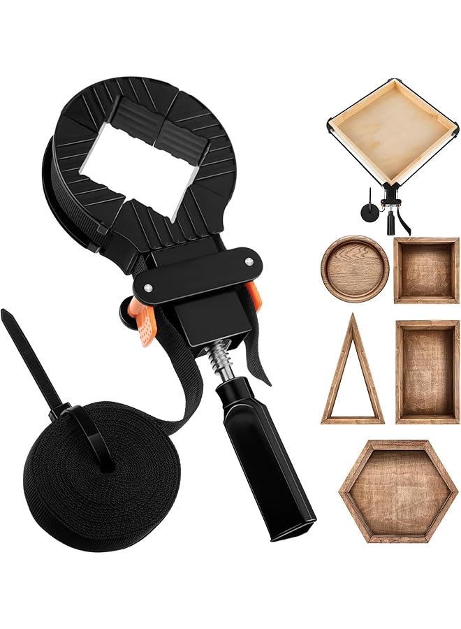 promass 1 Pack Strap Clamps for Woodworking, Quick Release Band Clamps with 4 Corner Claws, Thick and Sturdy Belt Clamps, Adjustable Picture Frame Clamp Tool Frame Clamp Quick Release Strap Clamp - Image 1
