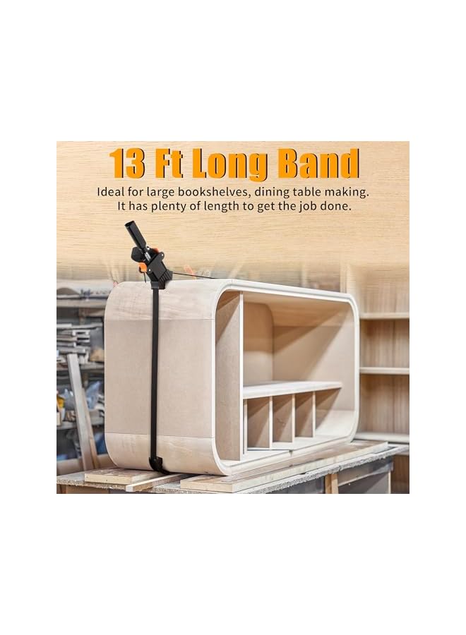 promass 1 Pack Strap Clamps for Woodworking, Quick Release Band Clamps with 4 Corner Claws, Thick and Sturdy Belt Clamps, Adjustable Picture Frame Clamp Tool Frame Clamp Quick Release Strap Clamp - Image 4