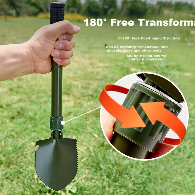 JD Jing Zao Suncojia Outdoor Military Shovel, Multi-Functional Iron Spade, Folding Shovel, Car-Mounted Military Shovel, Pot Planting, Soil Loosening, Vegetable Digging - Image 2