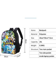Pokemon Cartoon Backpack Three-piece Student School Bag  - Image 2