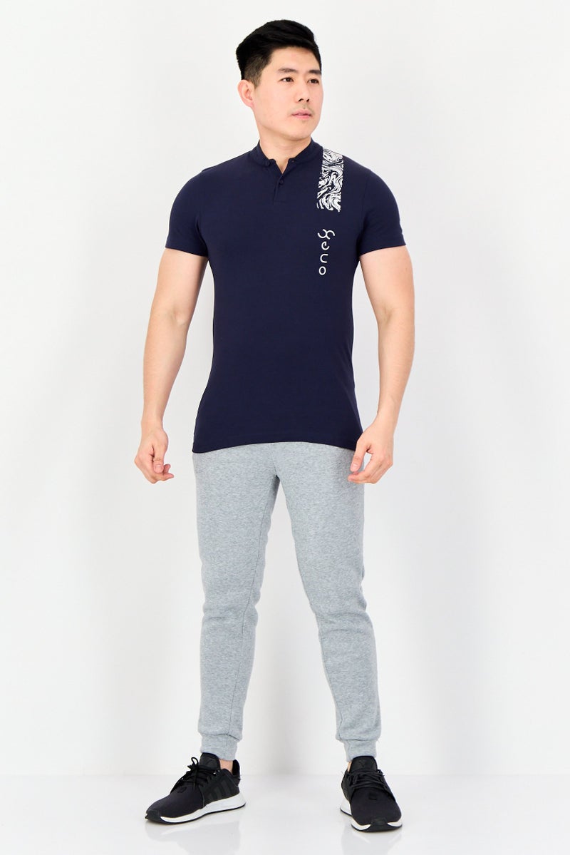 PUMA One8 Men Sportswear Fit Brand Logo Short Sleeves Outdoor Polo Shirt, Navy - Image 2