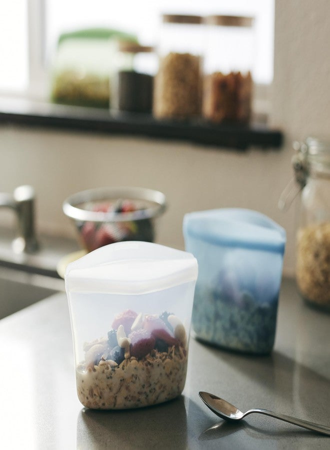 Stasher Reusable Silicone Storage Bag, Food Storage Container, Microwave and Dishwasher Safe, Leak-free, 1 Cup Bowl, Blue - Image 2