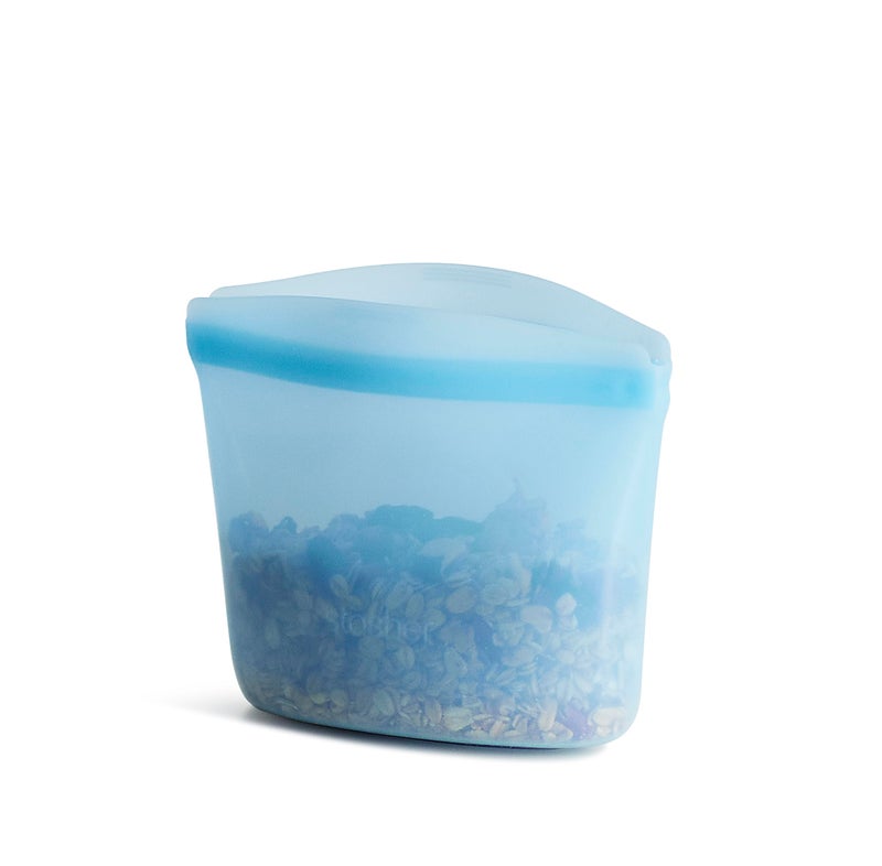 Stasher Reusable Silicone Storage Bag, Food Storage Container, Microwave and Dishwasher Safe, Leak-free, 1 Cup Bowl, Blue - Image 1