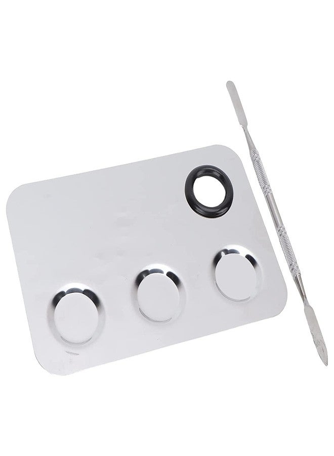 Glamezone Steel Makeup Mixing Color Plate with Spatula for Cosmetic Foundation Palette - Image 4