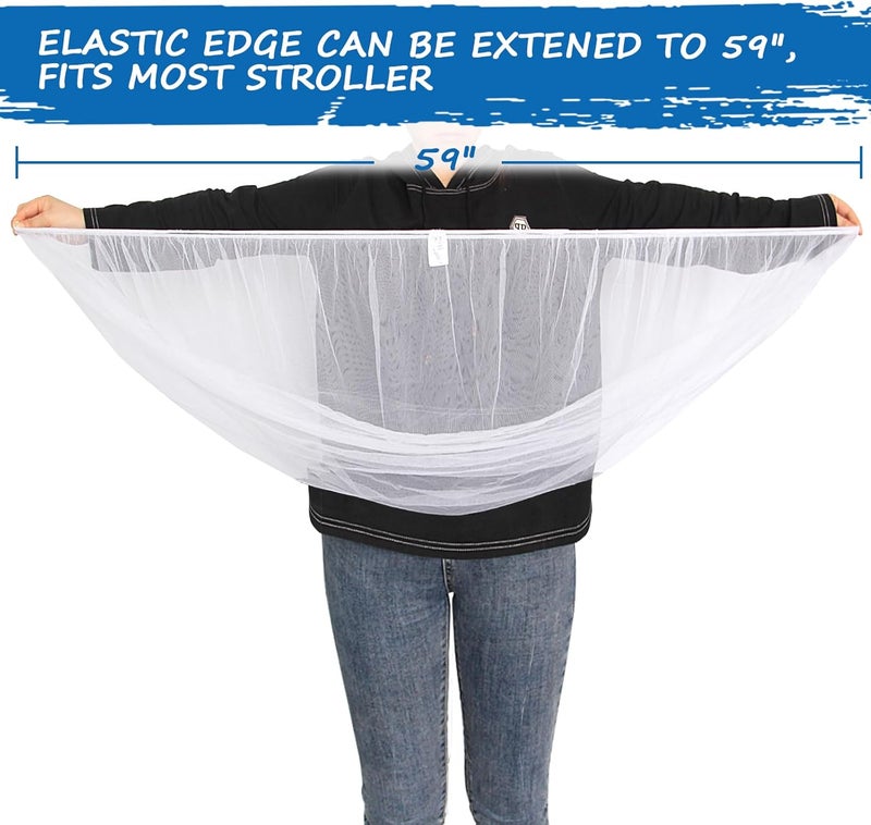 Coldwind Mosquito Net for Stroller(2 Pack), Baby Mosquito Net Bug Net for Car Seat, Bassinets, Cradles, Playard, Pack N Plays and Portable Mini Crib, Baby Insect Netting, White Globally trusted quality - Image 2